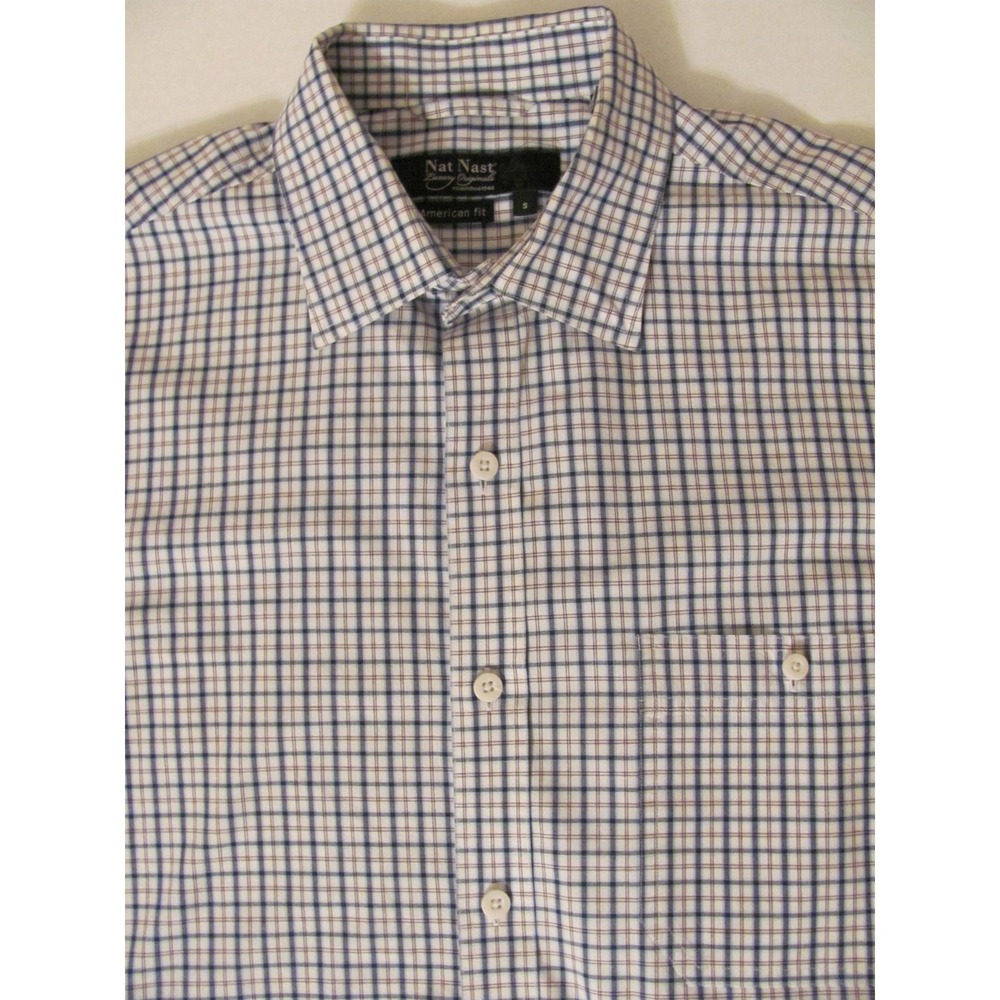 Nat Nast Luxury Green Plaid Spread Collar Shirt Size S
